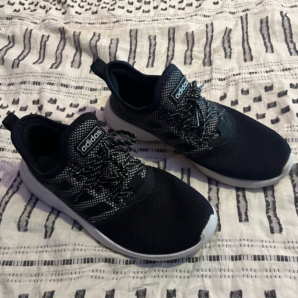 Adidas black athletic shoes, size 7